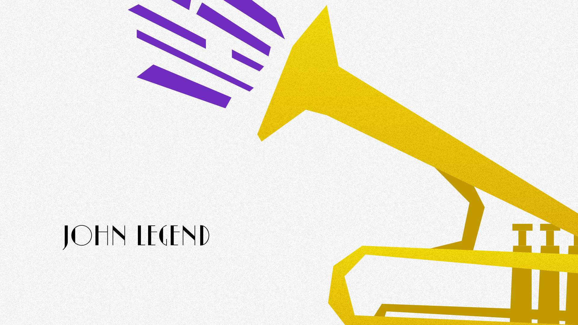 Illustrated John Legend credit beside a golden grand piano