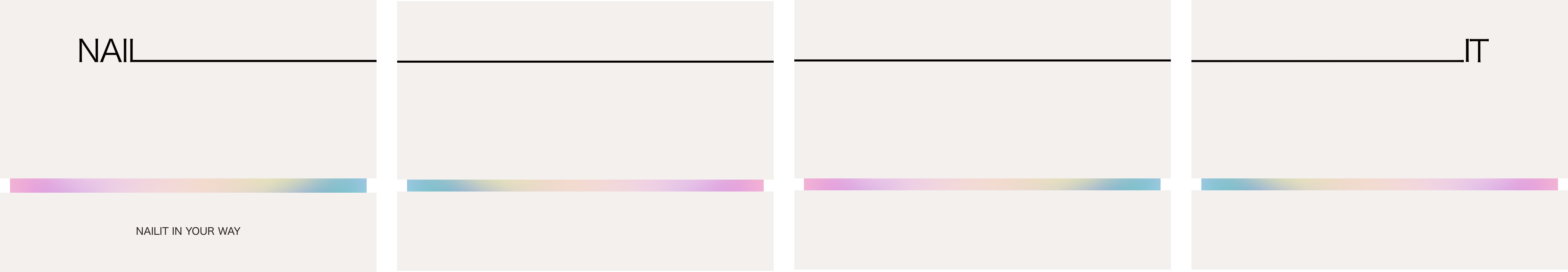Packaging construction artwork showing the NAILIT wordmark line and a soft multicoloured band across each box surface