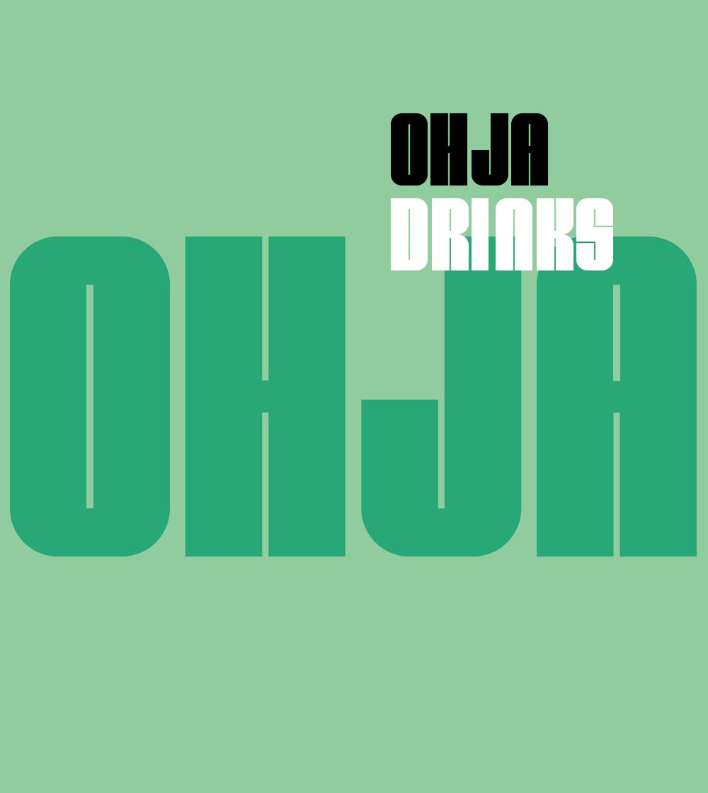 OHJA Drinks label in green