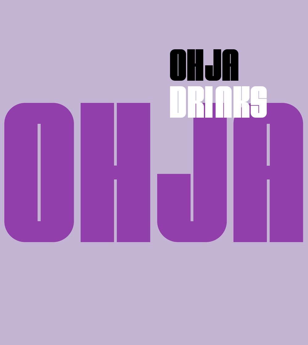 OHJA Drinks label in purple
